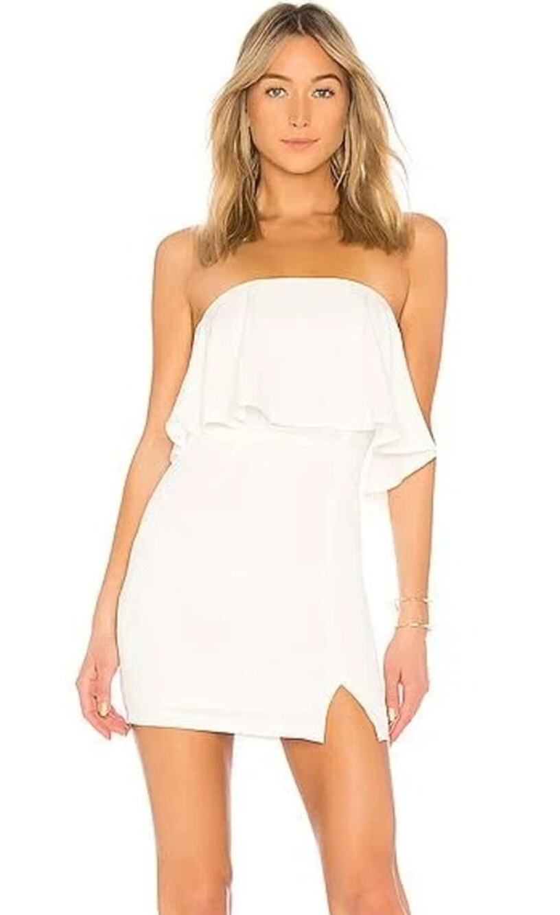 REVOLVE Superdown Catalina Ruffle Tube Mini Dress NWT SM White Cocktail